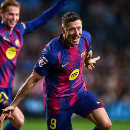 Хет-трик Левандовского помог Барселоне обыграть Сельту в матче Ла Лиги