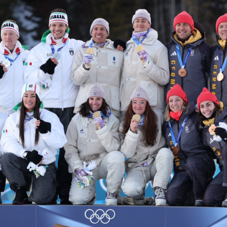 Сборная Франции выиграла смешанную биатлонную эстафету на Олимпийских играх 2026