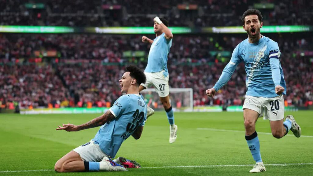 Нико О’Райли оформил дубль в финале Кубка английской лиги и помог Манчестер Сити выиграть трофей